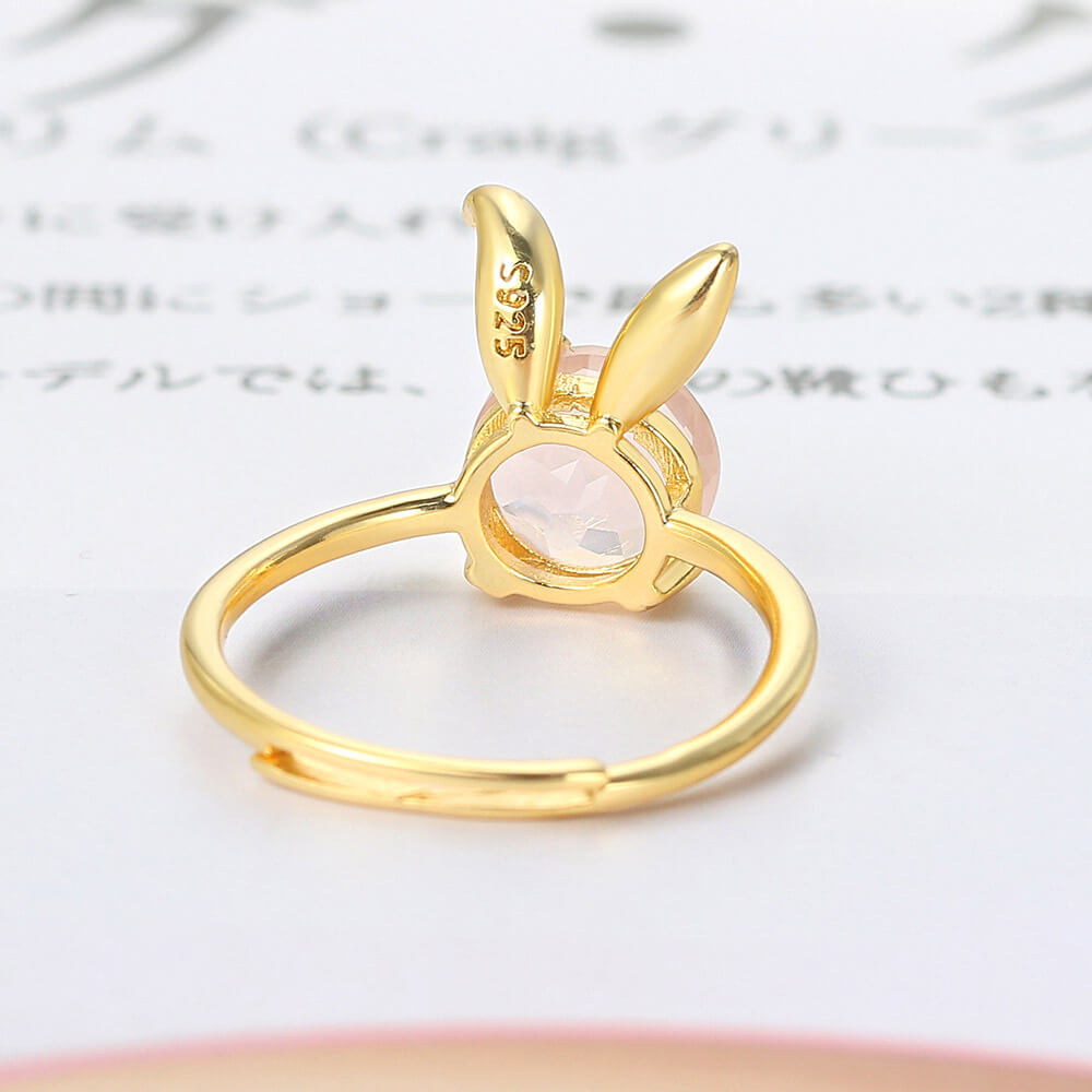 Rose Quartz and Gold Ring