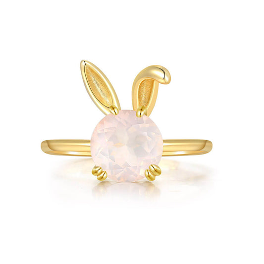 Rose Quartz and Gold Ring