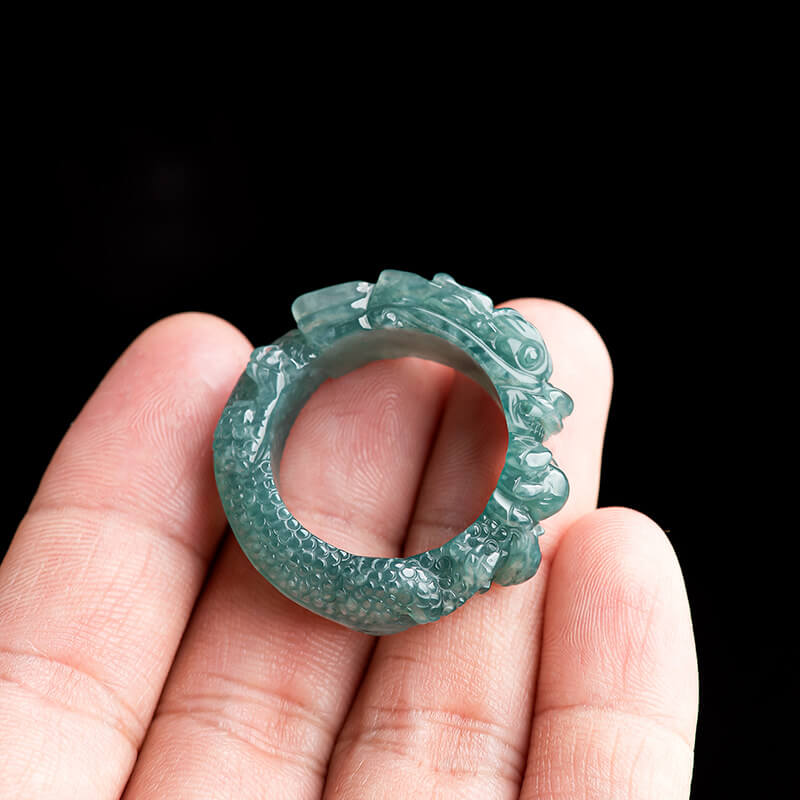 Dragon Ring Feng Shui - Mens Jade Ring