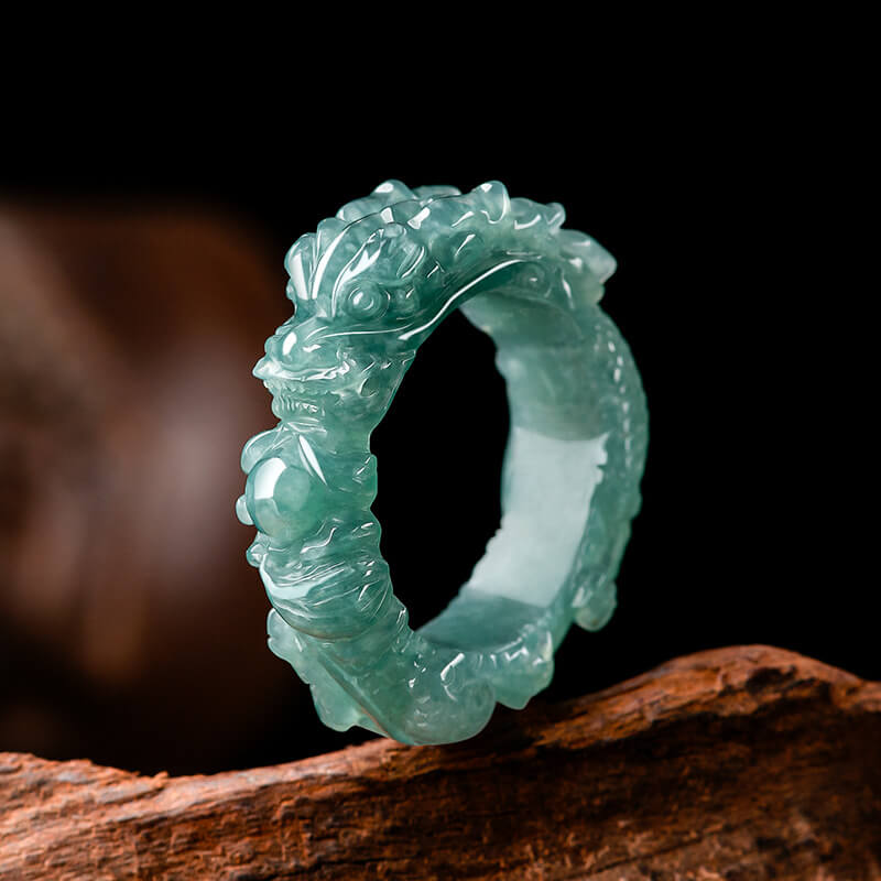 Dragon Ring Feng Shui - Mens Jade Ring