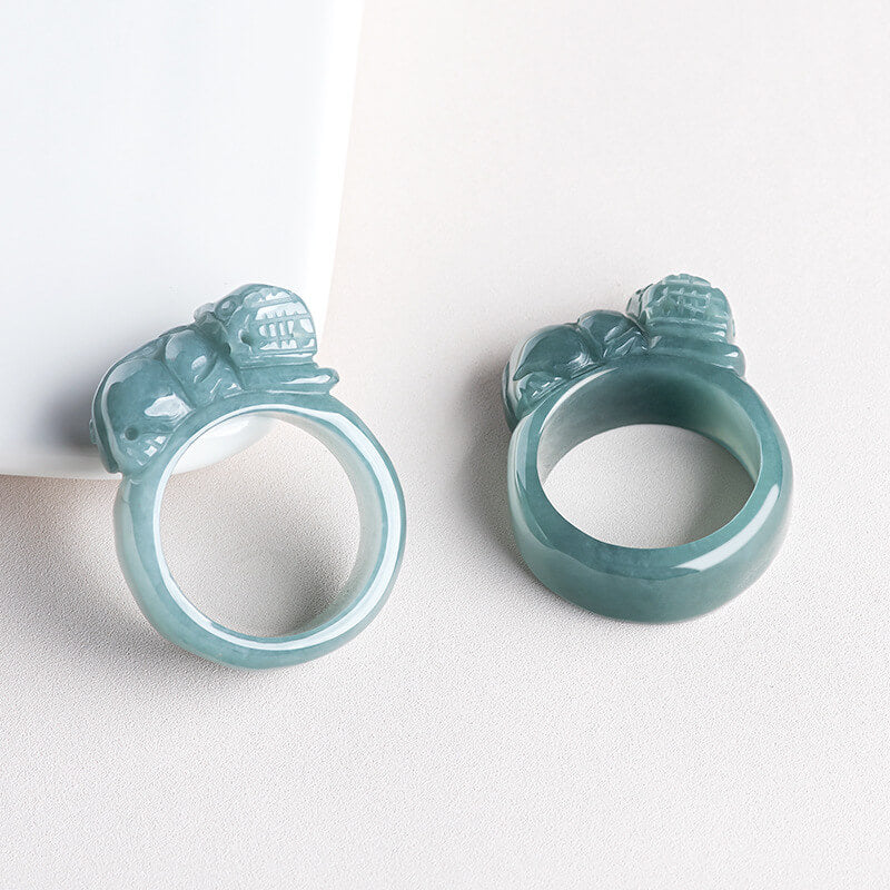 Feng Shui Pixiu Ring - Jade Stone Ring