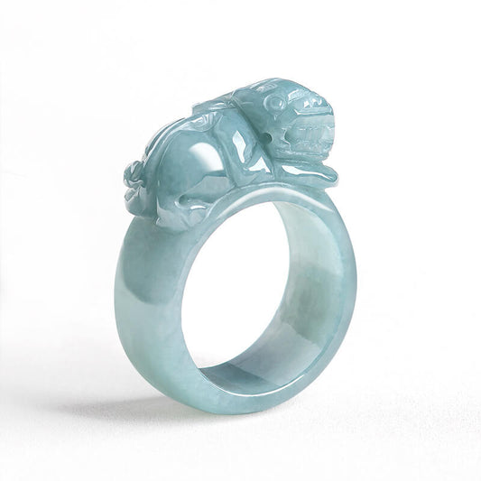 Feng Shui Pixiu Ring - Jade Stone Ring