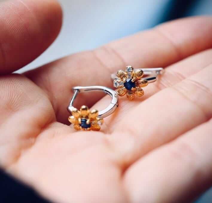 Sapphire Hoop Earrings