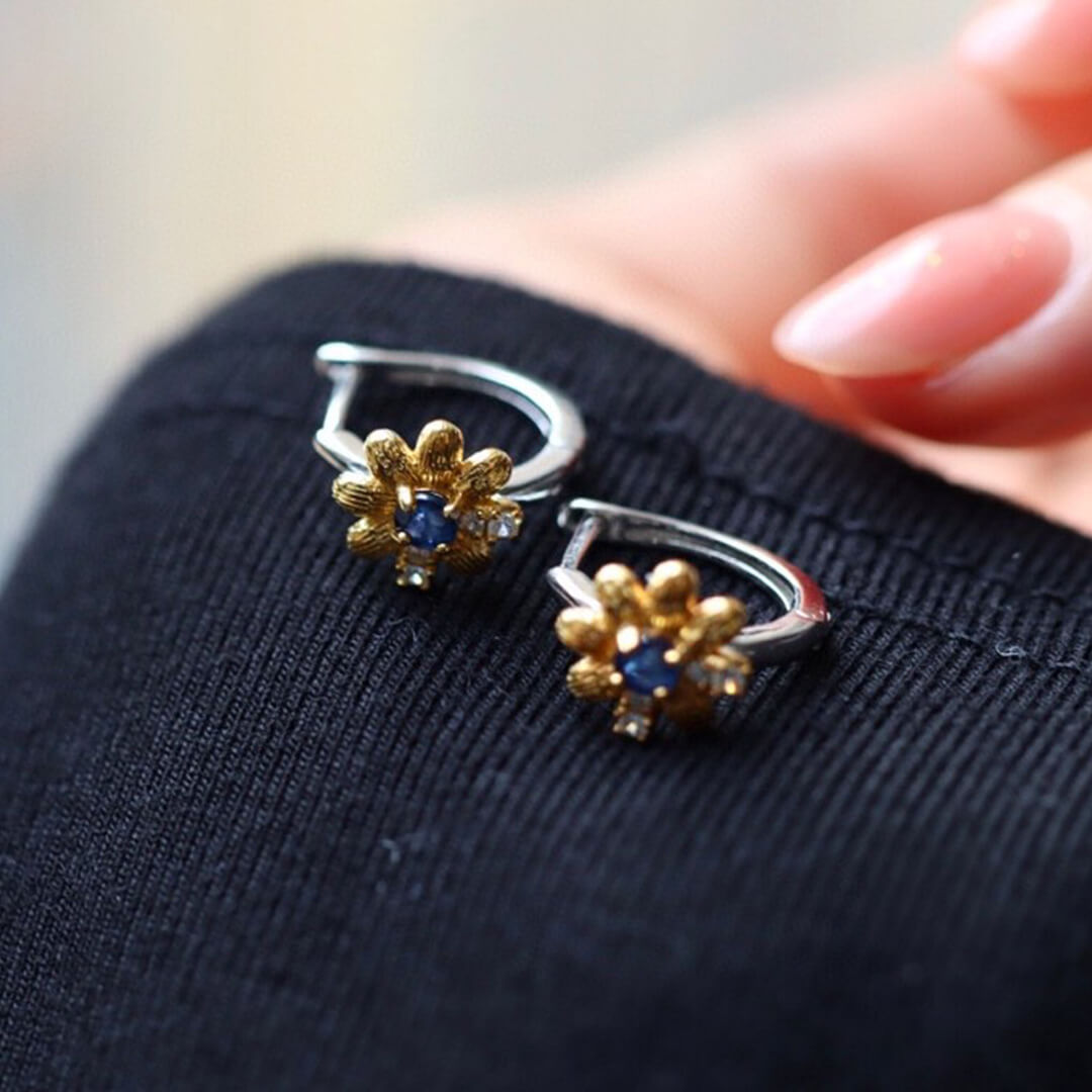 Sapphire Hoop Earrings