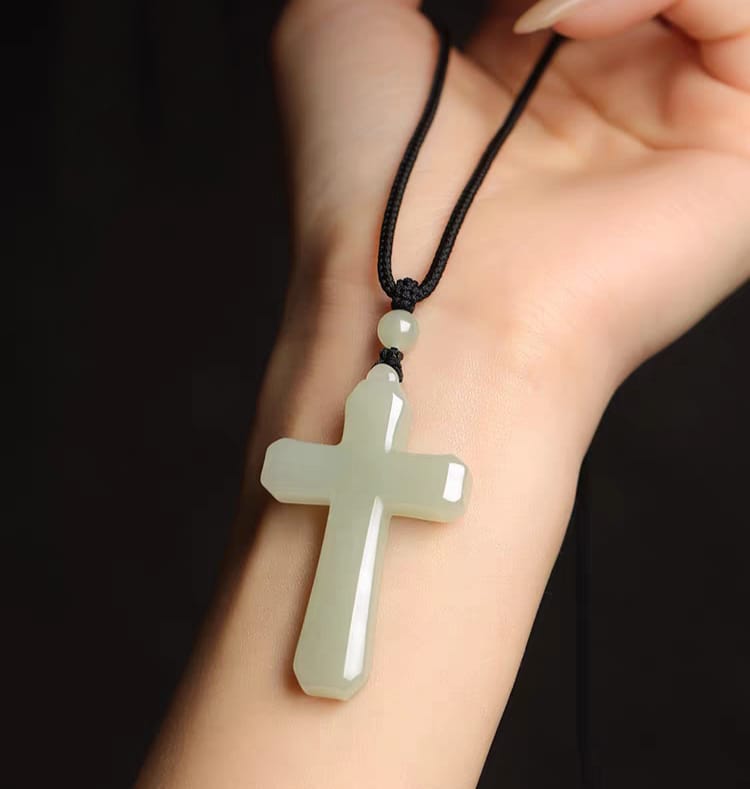 jade cross necklace