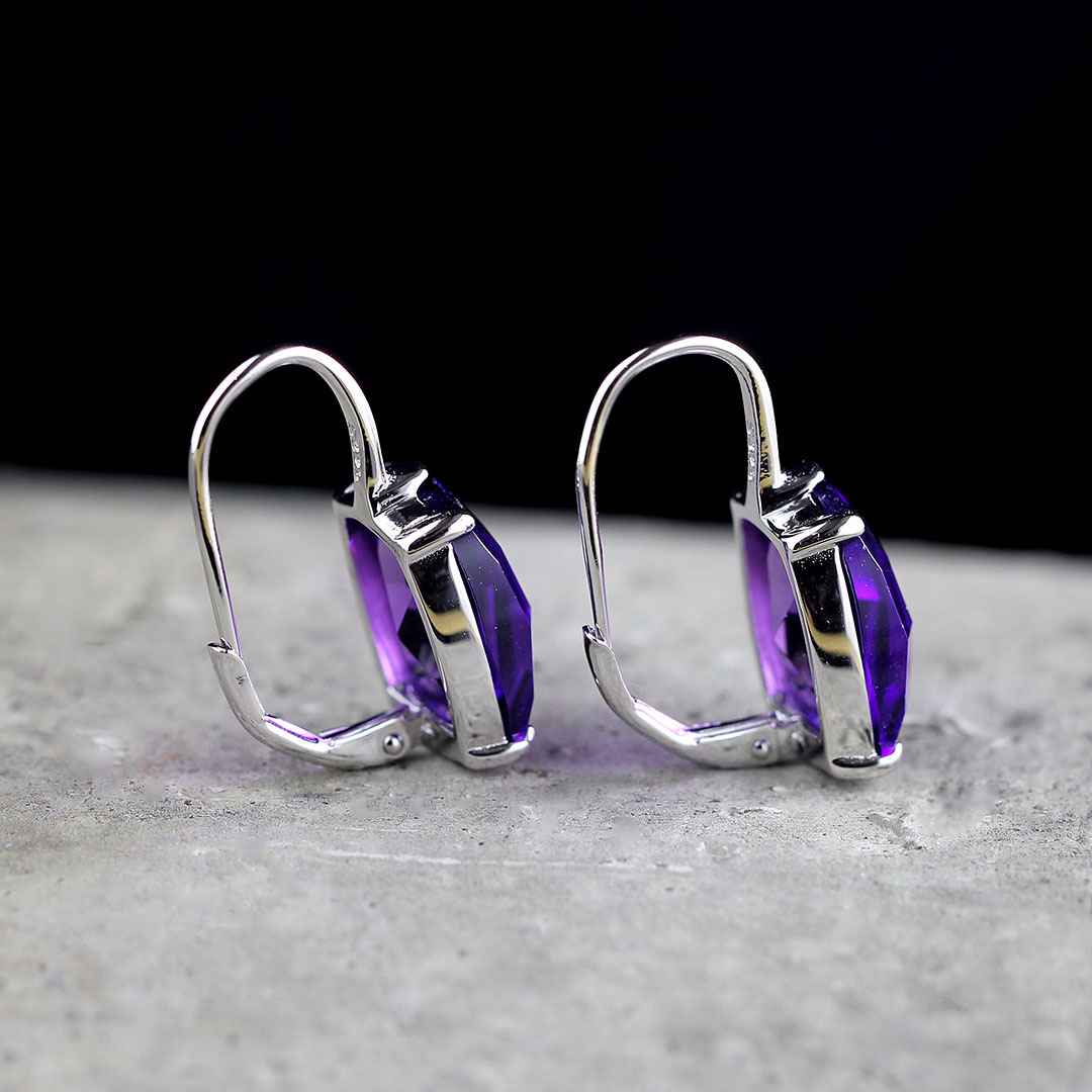 amethyst dangle earrings