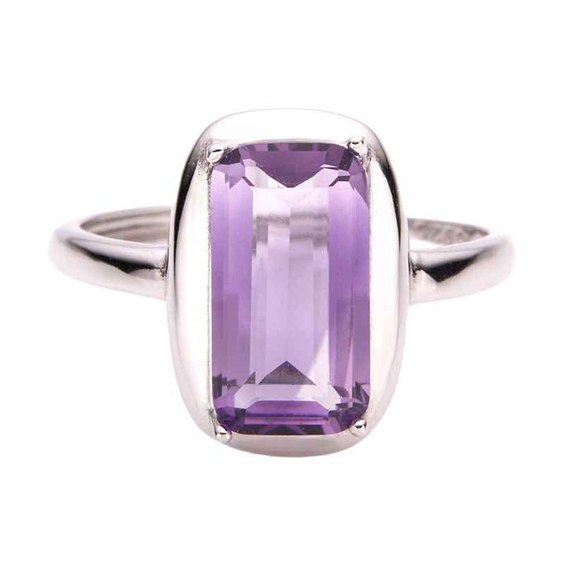 Amethyst Engagement Rings - Rectangular Ring