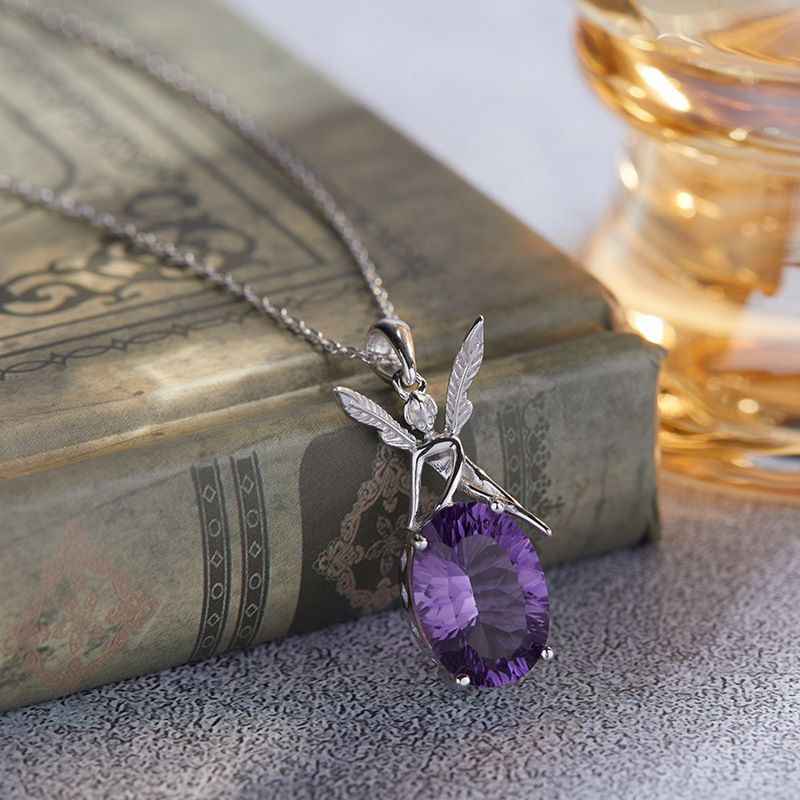 Amethyst Crystal Necklace - Guardian Angel Necklace