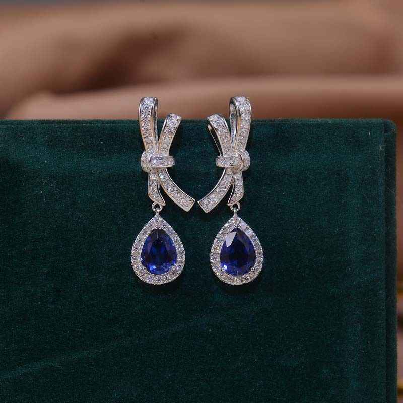 sapphire drop earrings