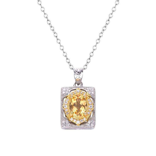 Citrine Pendant Necklace - November Birthstone Necklace