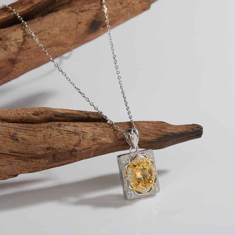 Citrine Pendant Necklace - November Birthstone Necklace