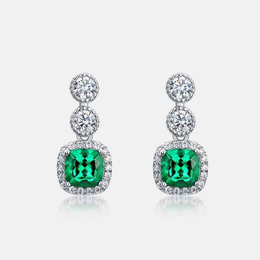 Emerald Drop Earrings - May Birthstone Earrings