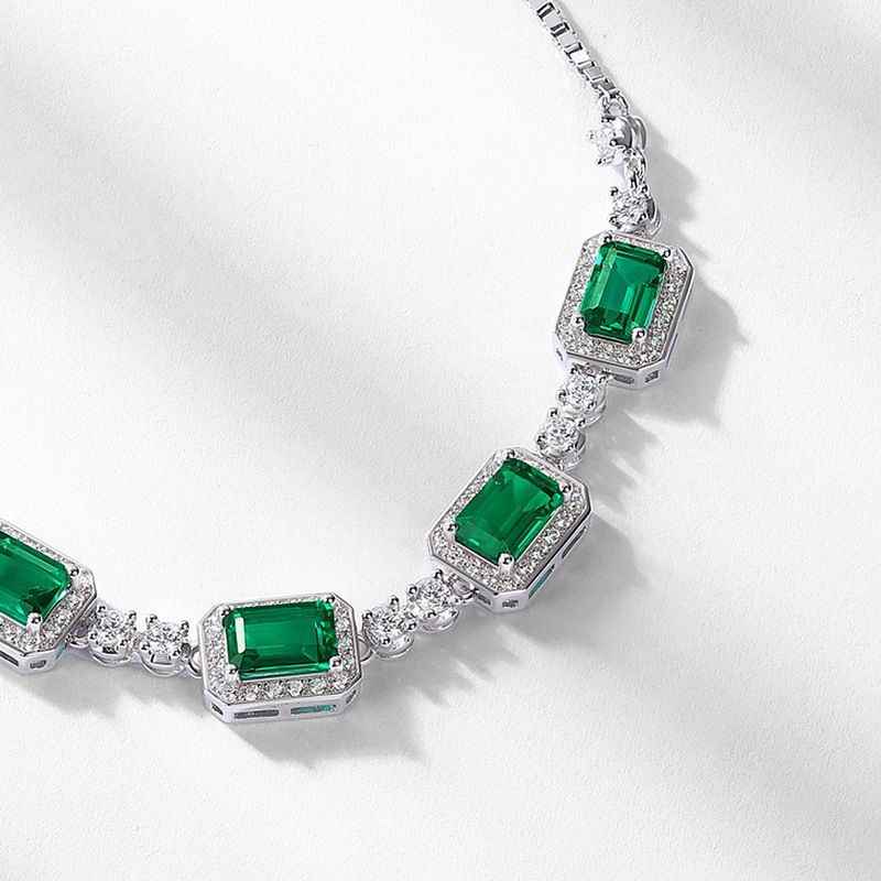 Emerald Diamond Necklace - May Birthstone Necklace