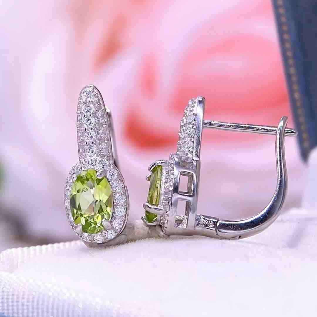 Peridot Dangle Earrings - August Birthstone Earrings