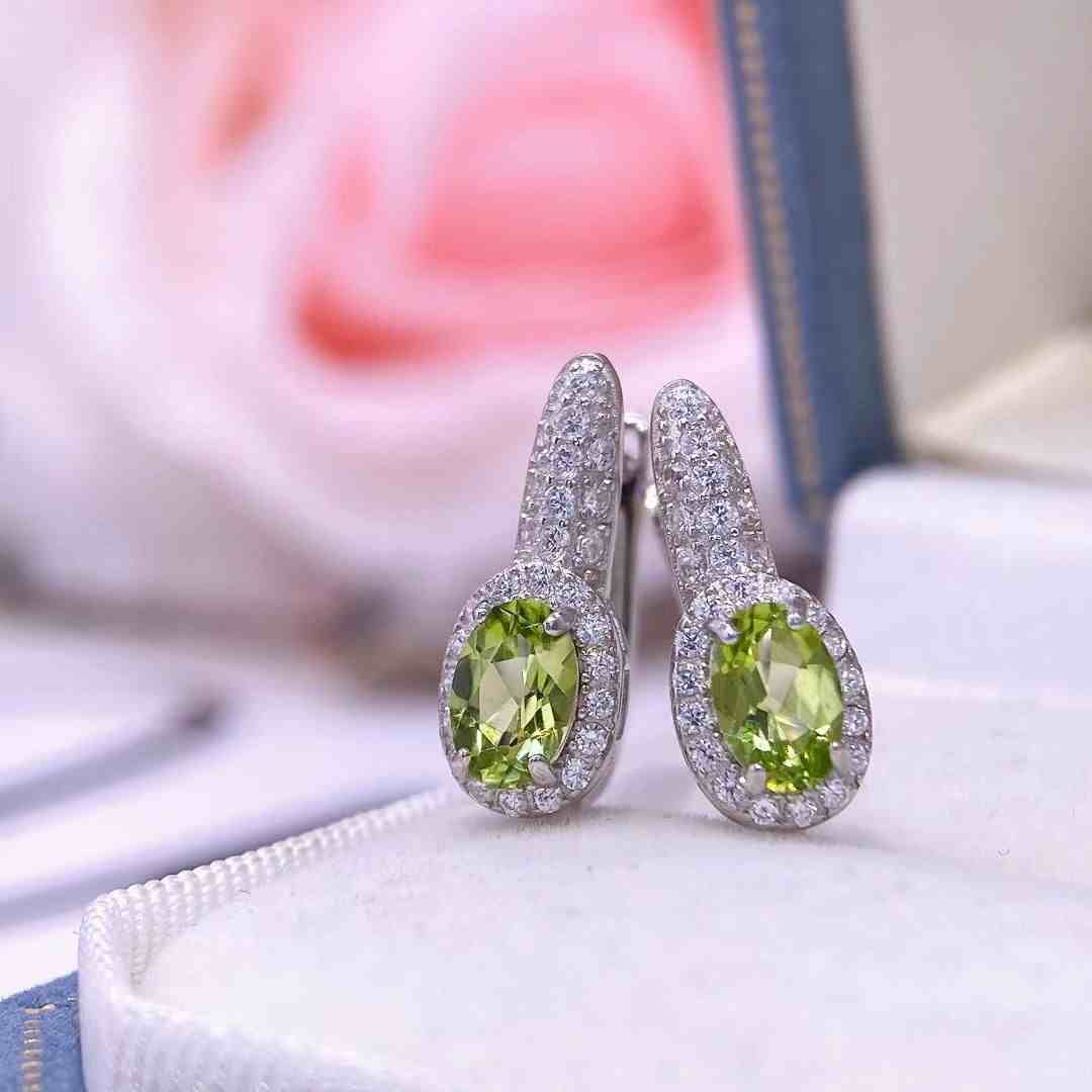 Peridot Dangle Earrings - August Birthstone Earrings