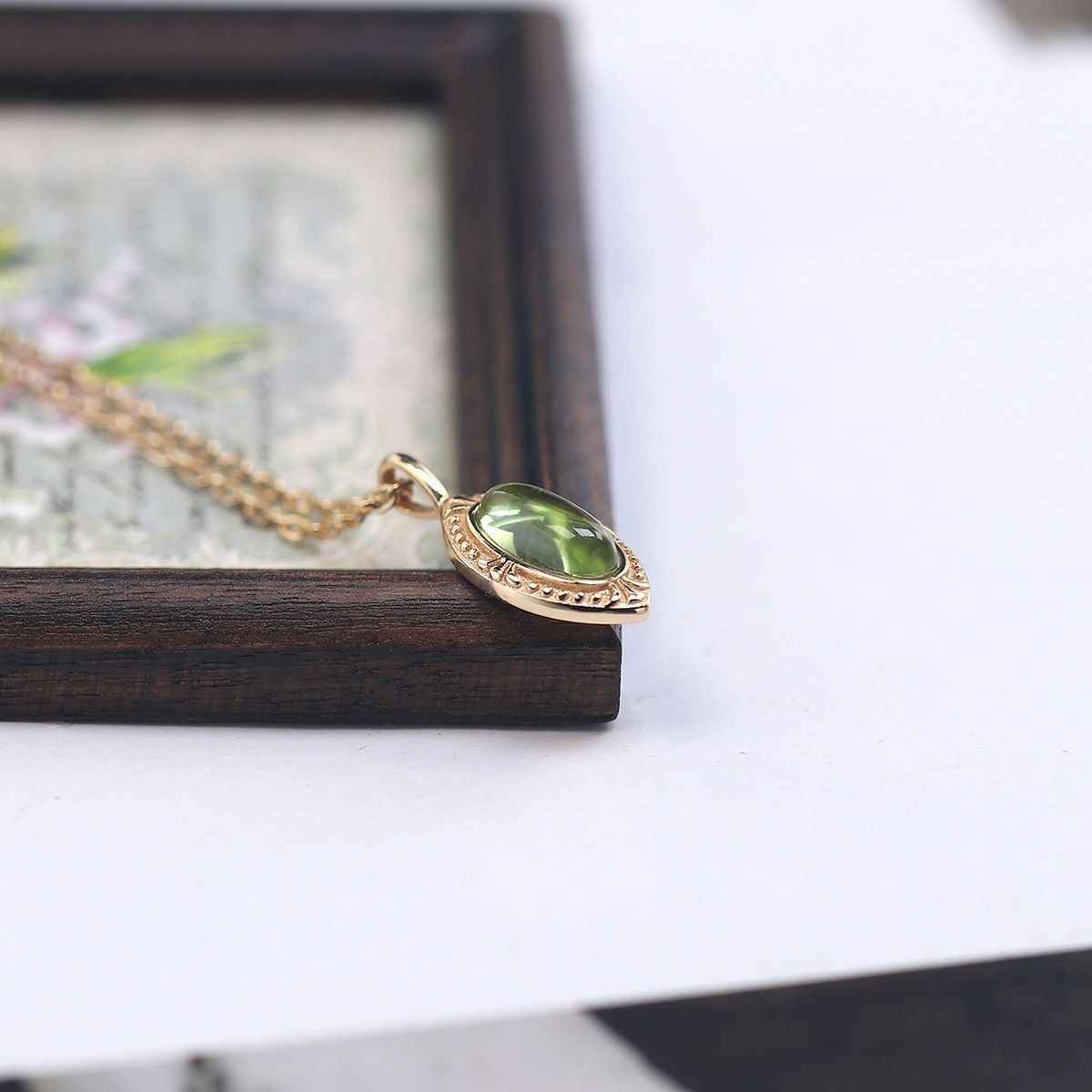 Peridot Pendant Necklace - August Birthstone Necklace