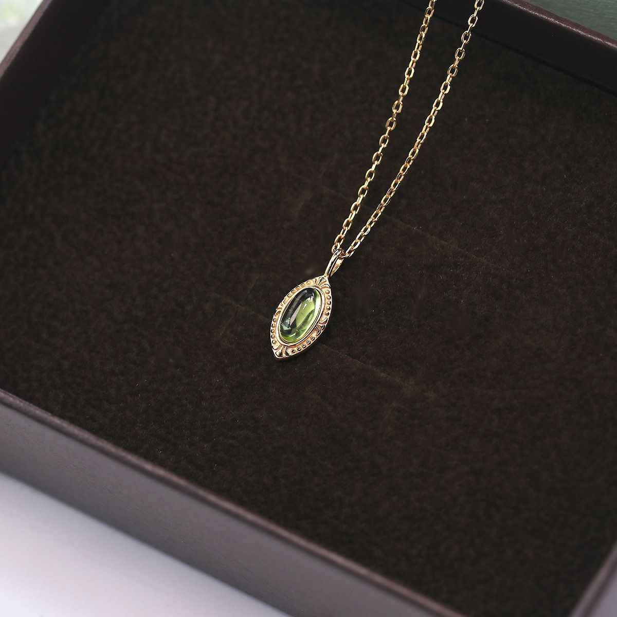 Peridot Pendant Necklace - August Birthstone Necklace