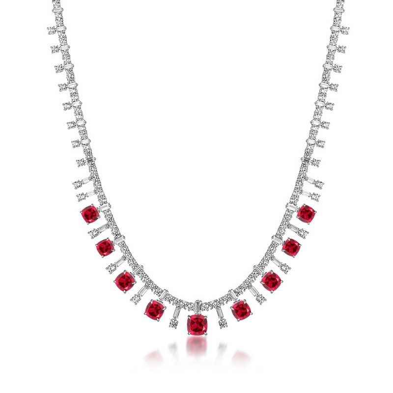 Silver Ruby Necklace - July Birthstone Necklace