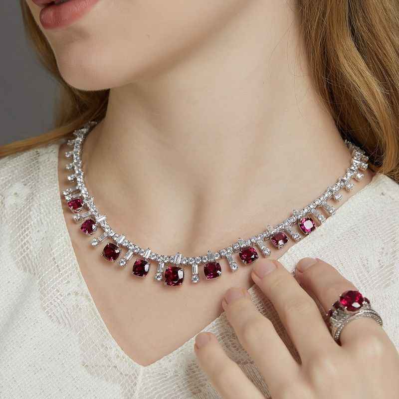 Silver Ruby Necklace - Success Necklace