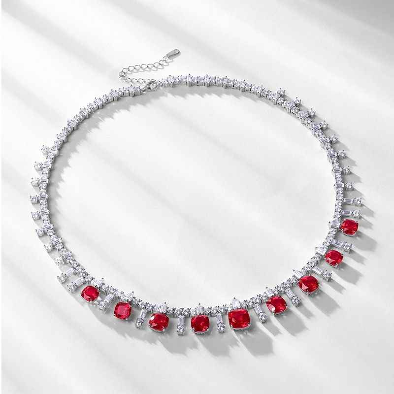 Silver Ruby Necklace - July Birthstone Necklace