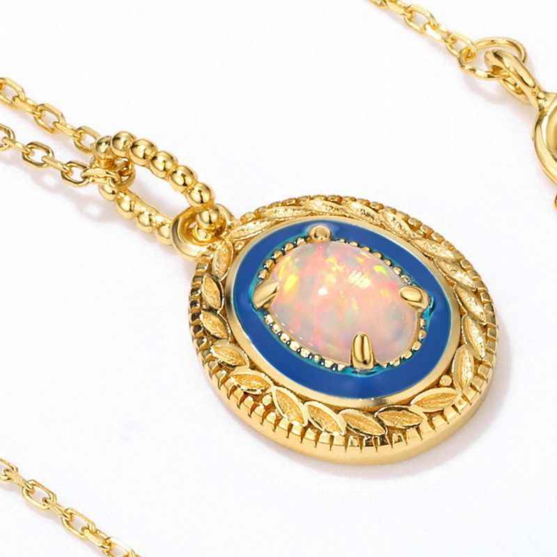 Opal Gold Necklace - October Birthstone Necklace