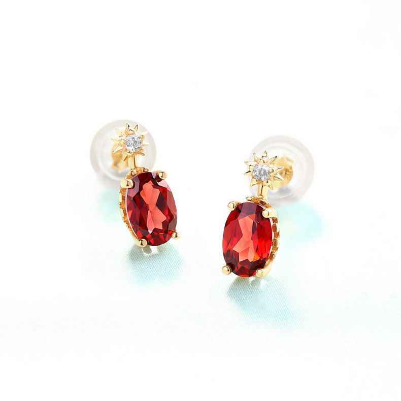 Garnet Earrings Gold - January Birthstone Earrings