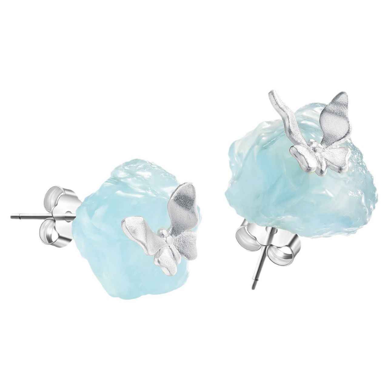 Aquamarine Stud Earrings - March Birsthone Jewelry