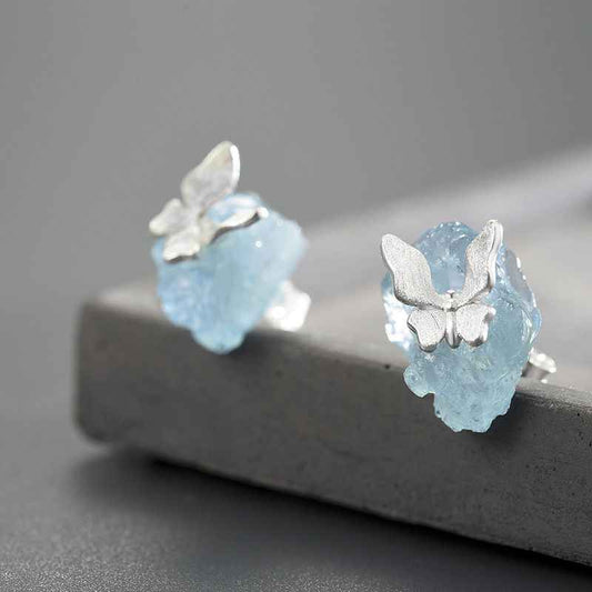 Aquamarine Stud Earrings - March Birsthone Jewelry