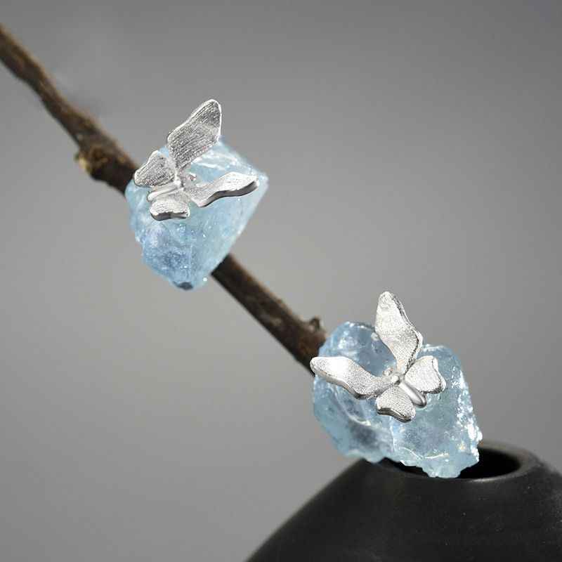 Aquamarine Stud Earrings - March Birsthone Jewelry