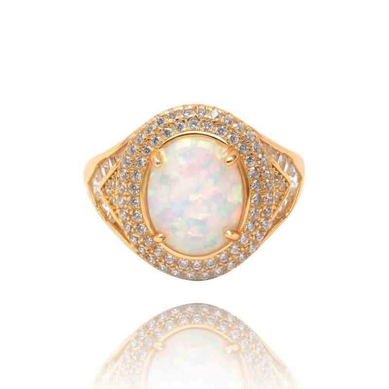 Gold Opal Ring - October Birthstone Jewelry