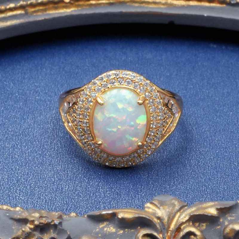 Gold Opal Ring - October Birthstone Jewelry