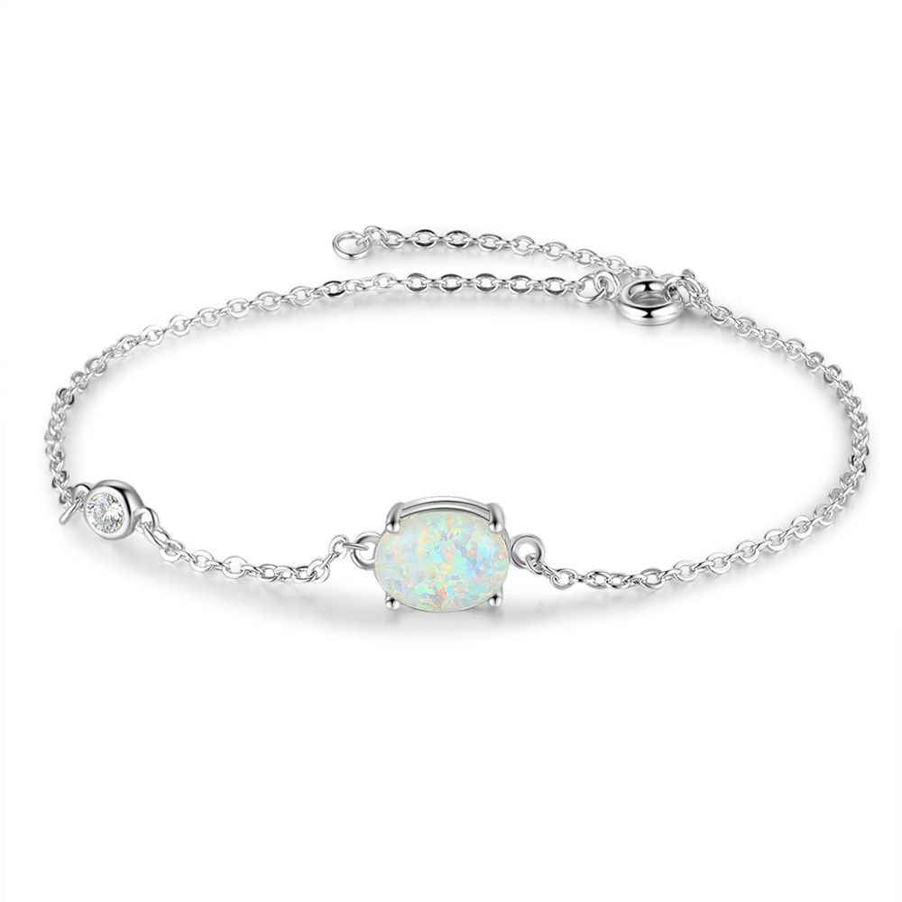 Opal Bracelet Silver - October Birthstone Jewelry