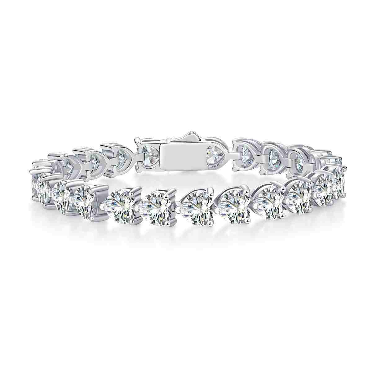 Diamond Silver Bracelet - Apirl Birthstone Jewelry