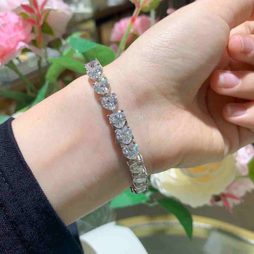 Diamond Silver Bracelet - Apirl Birthstone Jewelry