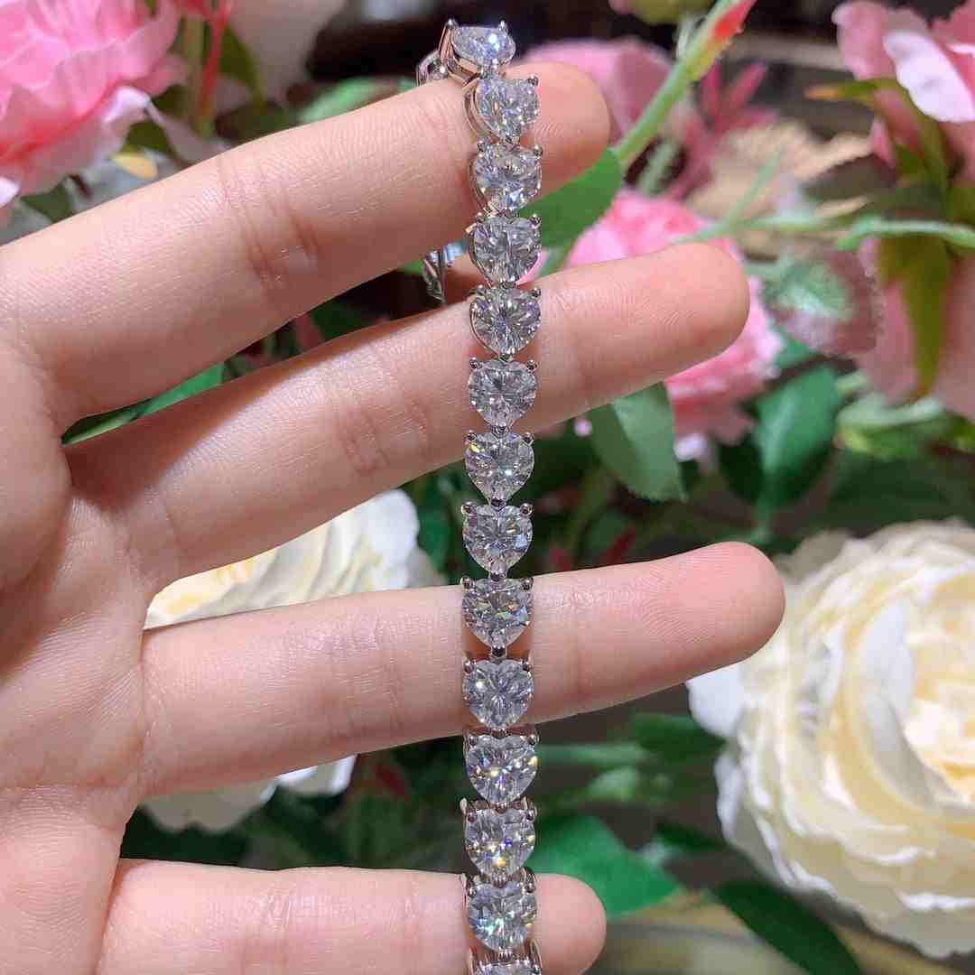 Diamond Silver Bracelet - Apirl Birthstone Jewelry