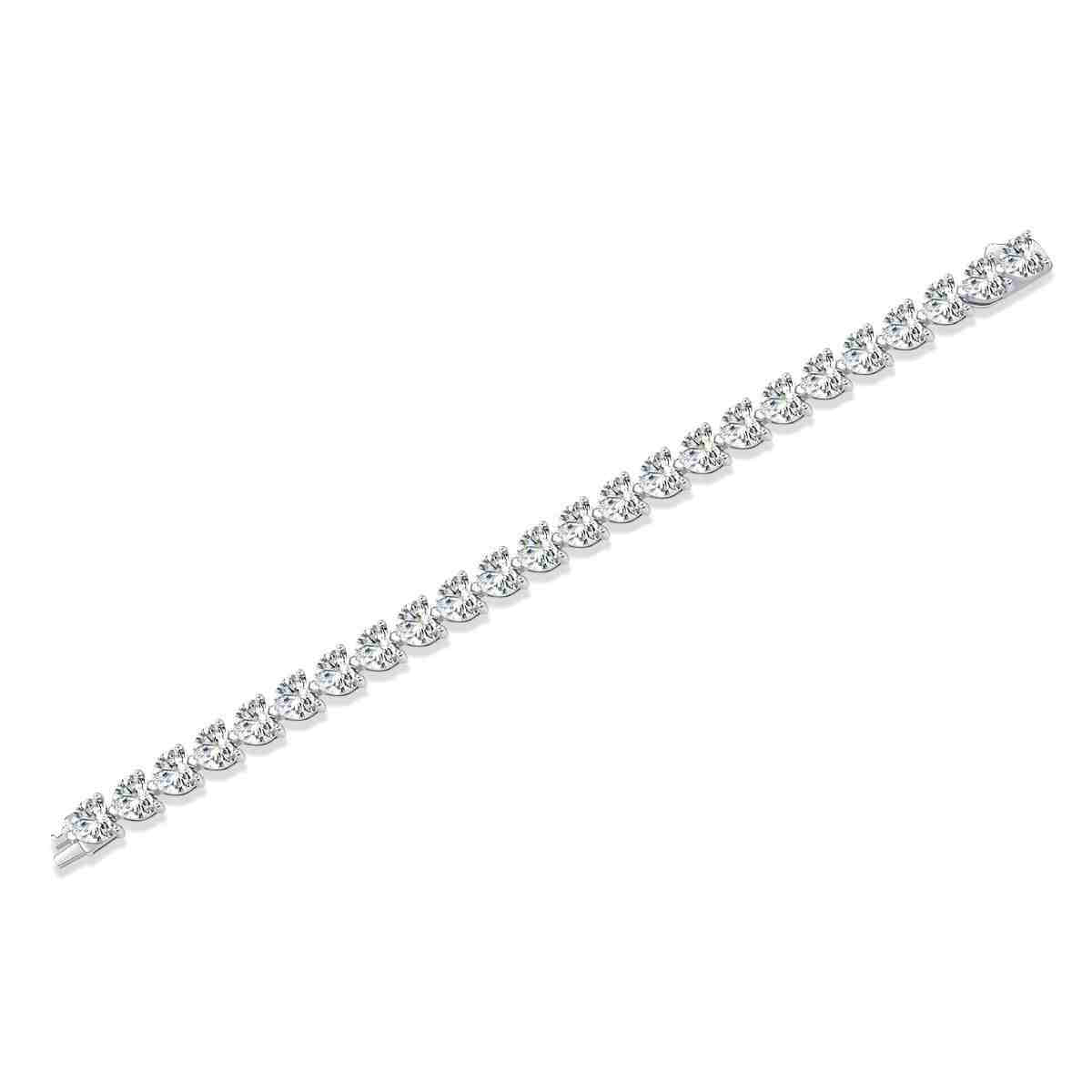 Diamond Silver Bracelet - Apirl Birthstone Jewelry