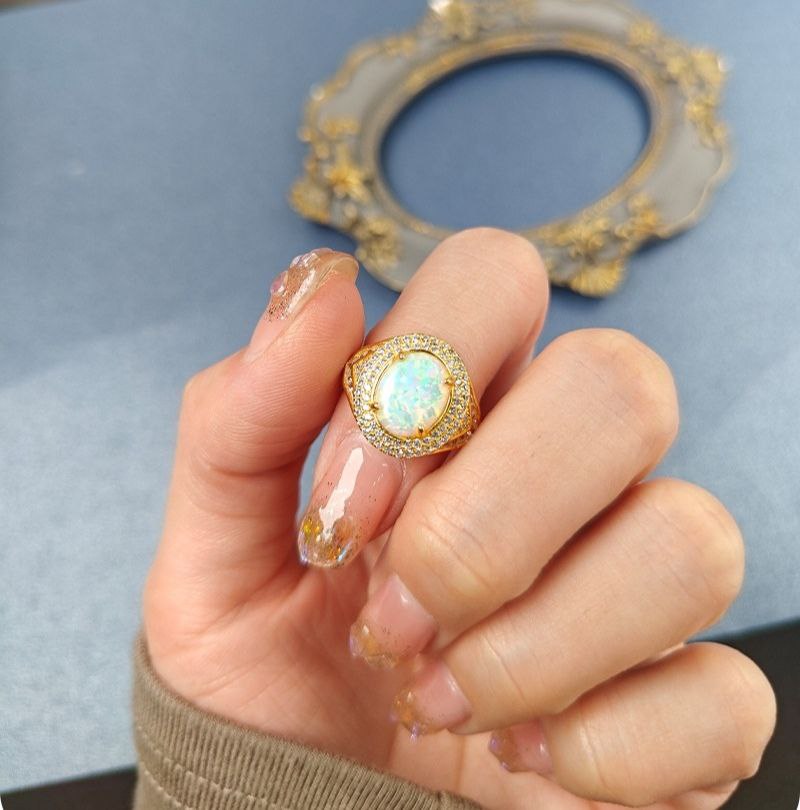 Gold Opal Ring - October Birthstone Jewelry