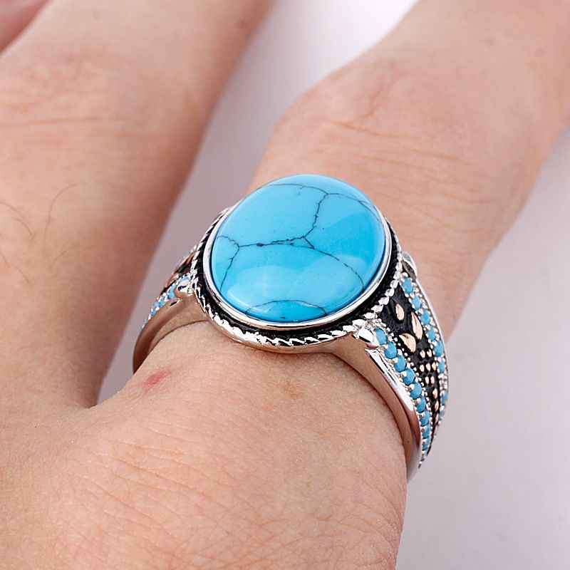 Mens Turquoise Rings - December Birthstone Jewelry