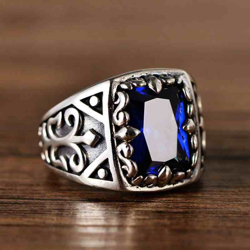 Sapphire Ring Men - September Birthstone Jewelry