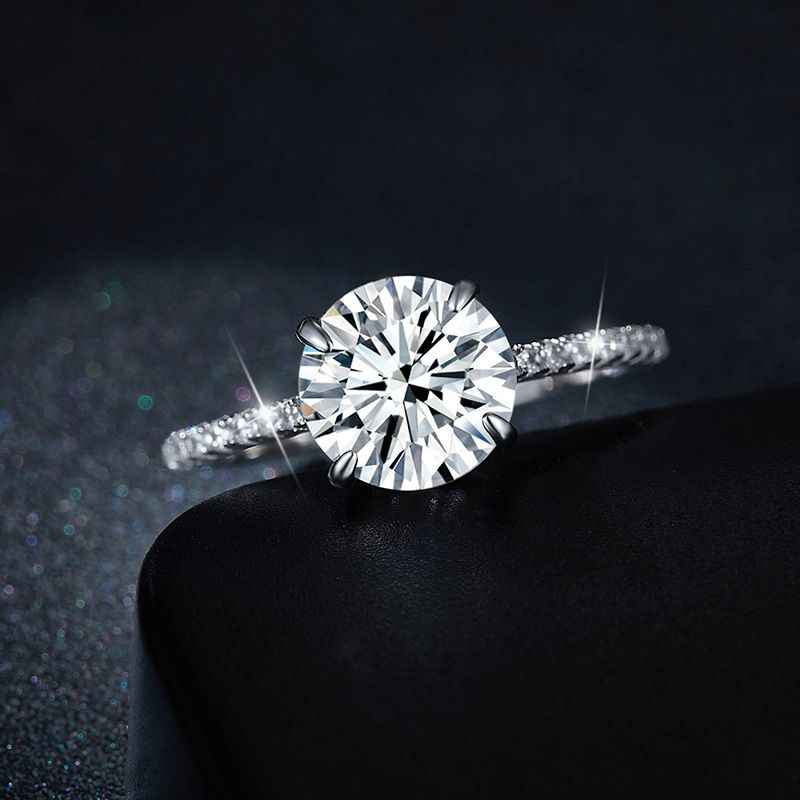 Round Diamond Ring - Certified Moissanite Wedding Ring