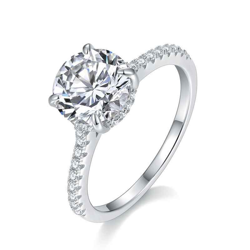 Round Diamond Ring - Certified Moissanite Wedding Ring