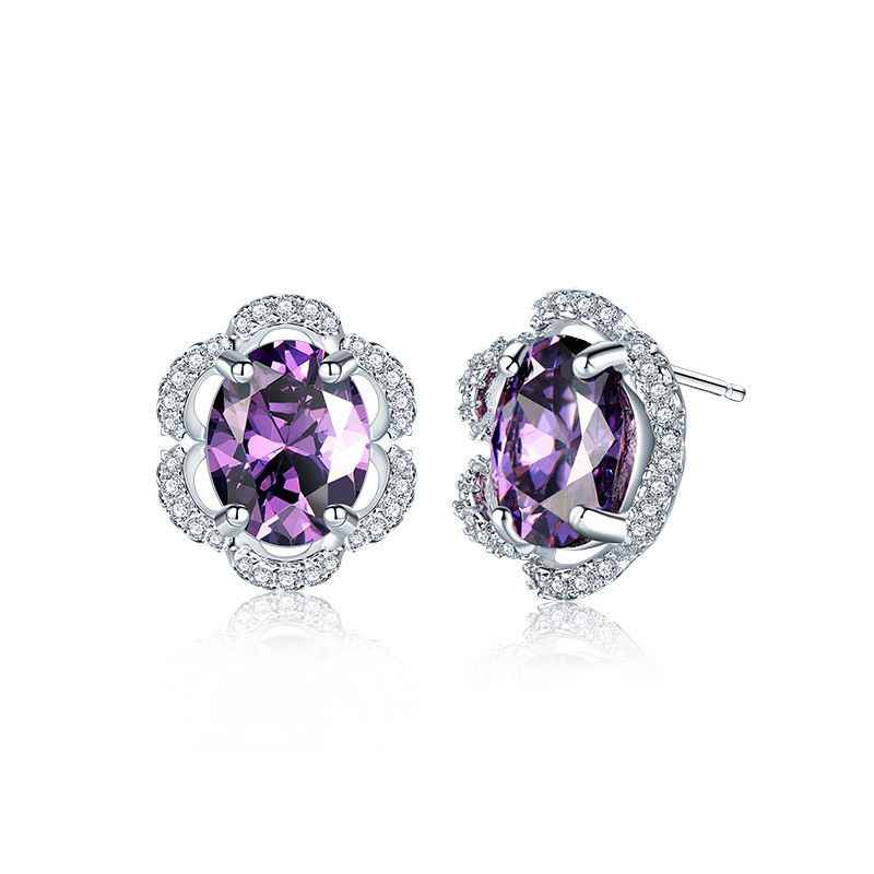 Amethyst Stud Earrings - February Birthstone Jewelry