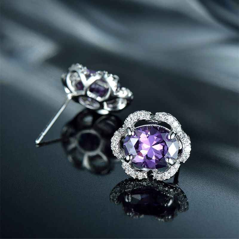 Amethyst Stud Earrings - February Birthstone Jewelry