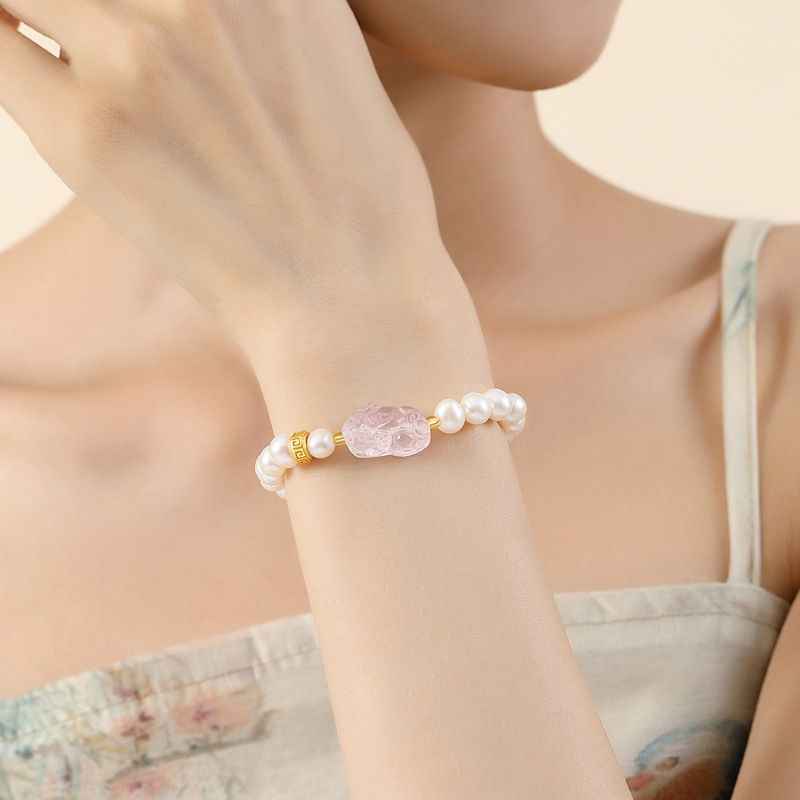 Rose Quartz Crystal Bracelet - Pixiu Bracelet