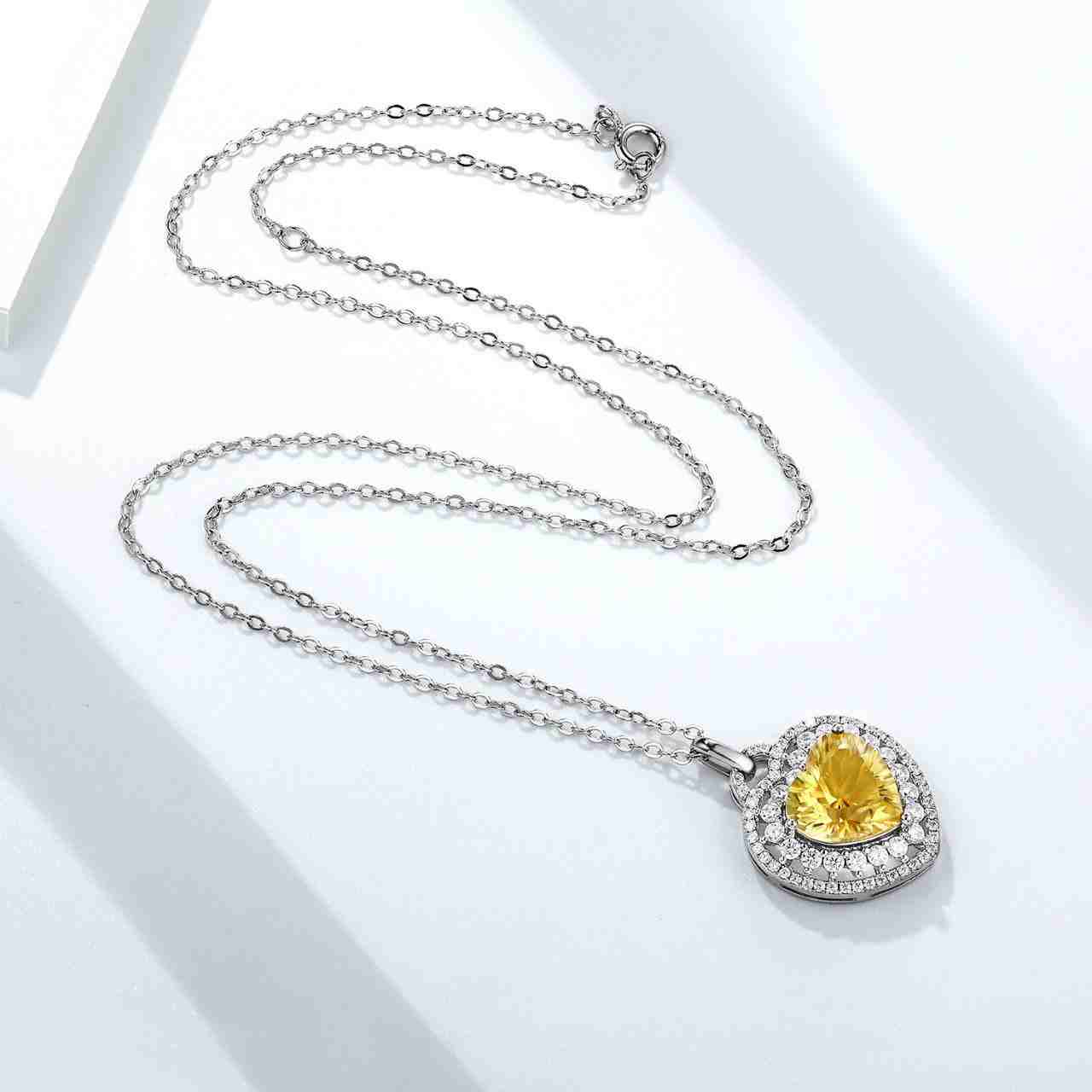 Citrine Necklace - Crystal Heart Necklace