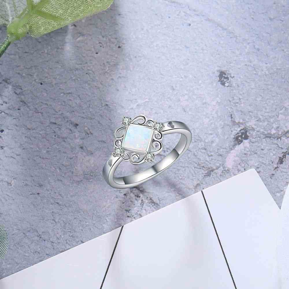 White Opal Ring - Protection Ring