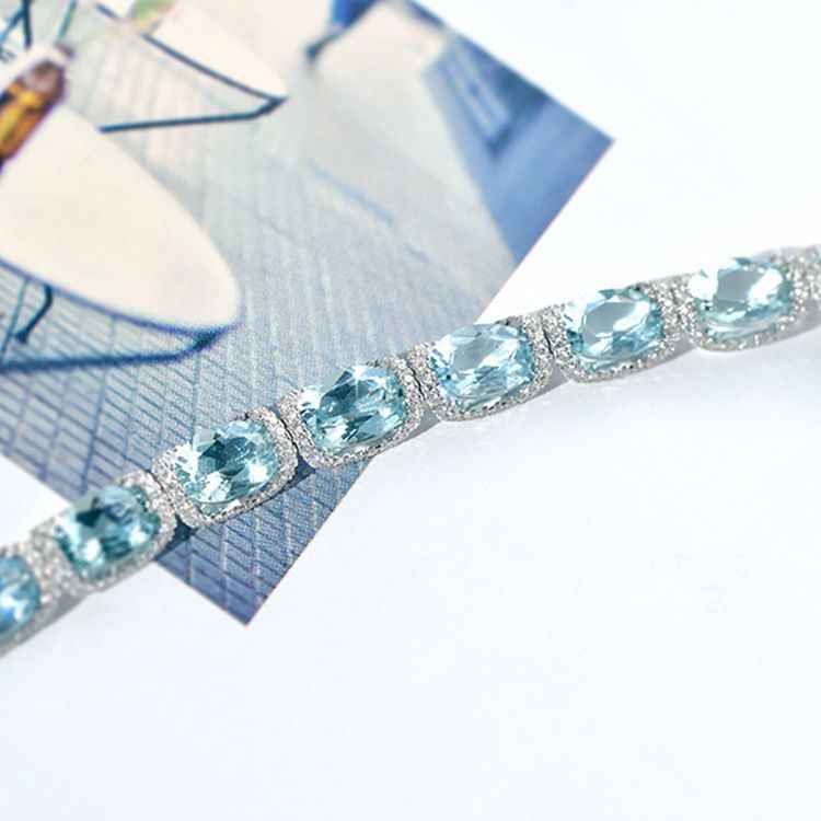 Aquamarine Crystal Bracelet - March Birthstone Jewelry