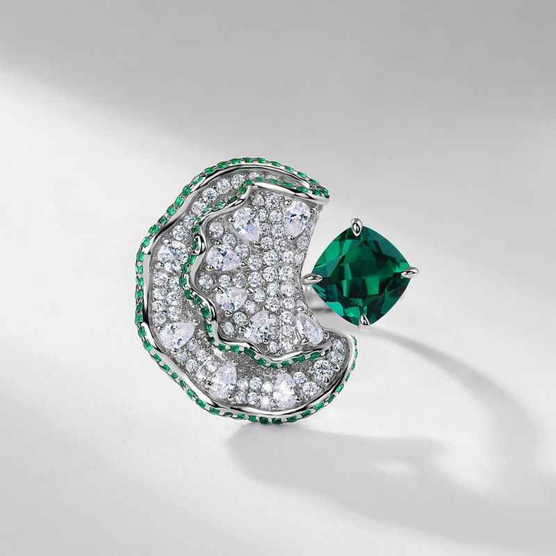 Emerald Ring - Lotus Petal Jewelry