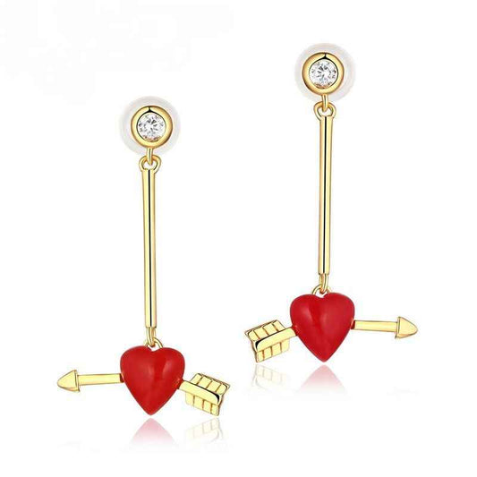 Red Coral Earrings Gold