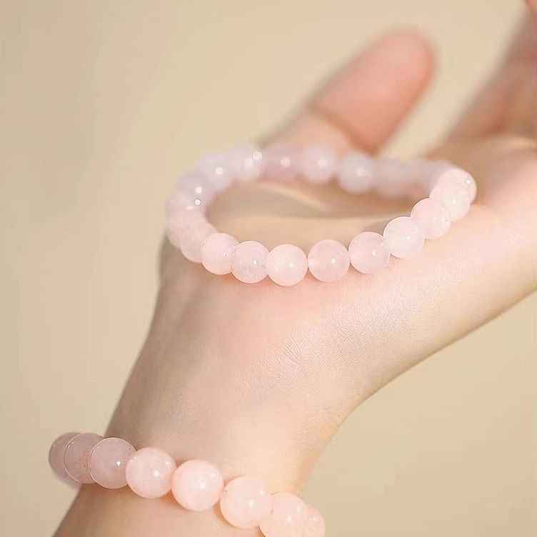 Matching Couple Bracelets - Rose Quartz Bead Bracelet